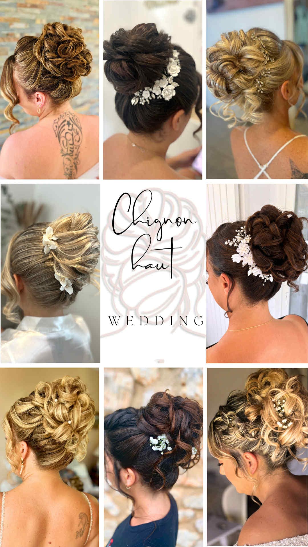 Chignon haut élégant pour mariée en Provence - StephyB Coiffure